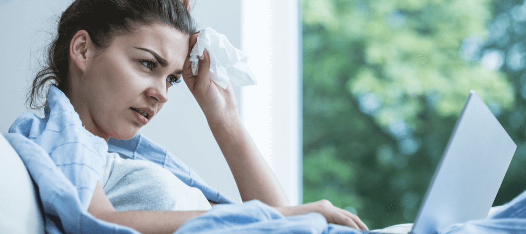 trabajar con síntomas de gripe