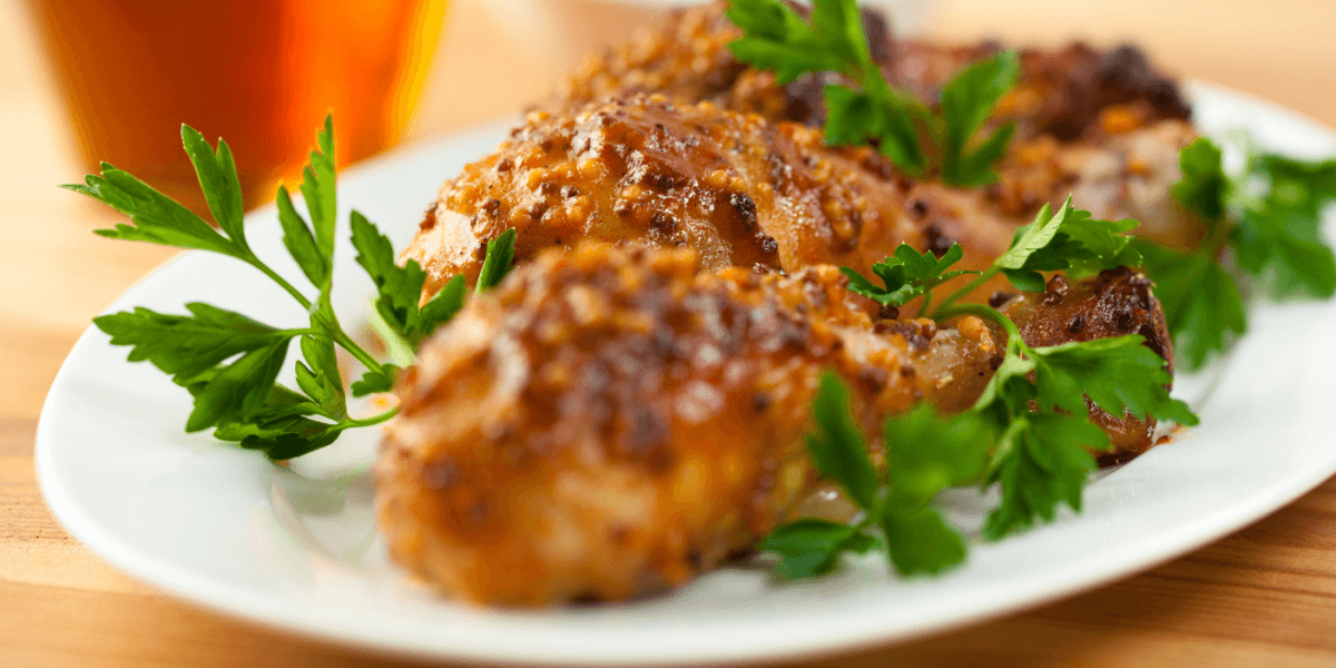 pollo con miel, mostaza y limón